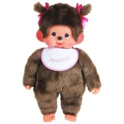 Bandai PELUCHE MONCHHICHI FILLE ROSE 45 CM