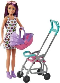 MATTEL BARBIE-COFFRET SKIPPER BABY-SITTER POUSSETTE AVEC POUPEE